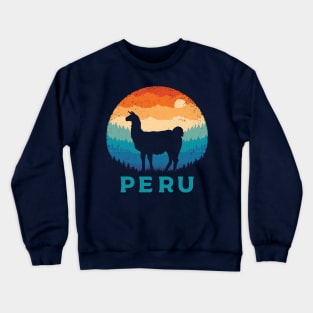 Retro Llama Peru Crewneck Sweatshirt